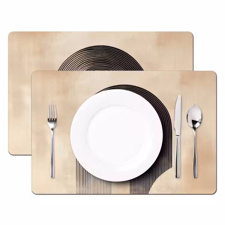 Sets de table en vinyle - Noeud - Rayures - Minimaliste - Noir — 2