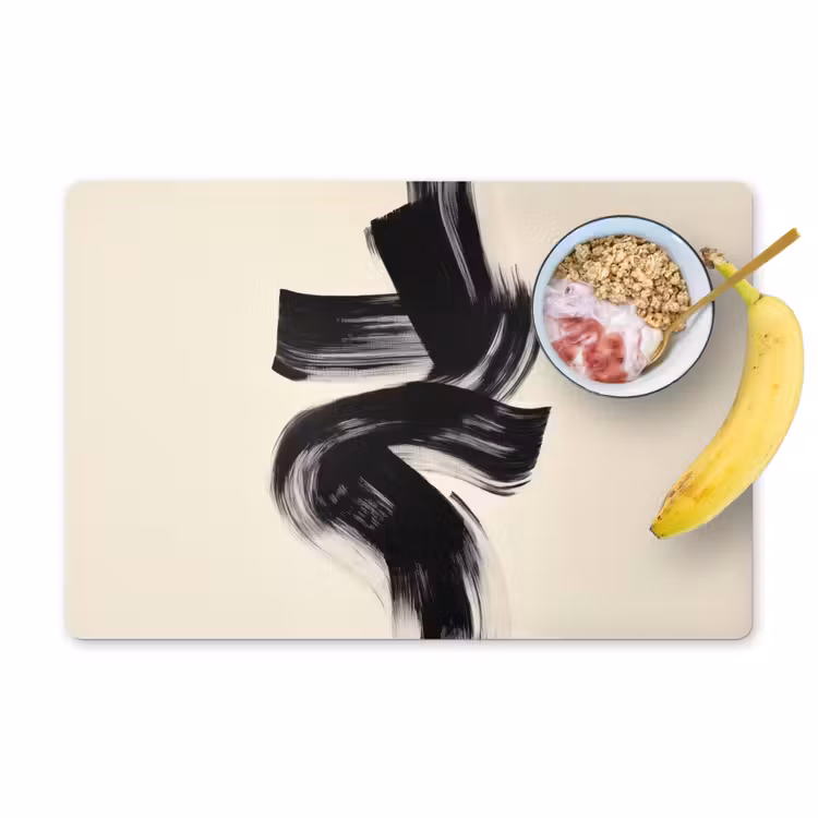 Sets de table en vinyle - Rayures - Noir - Abstrait — 1