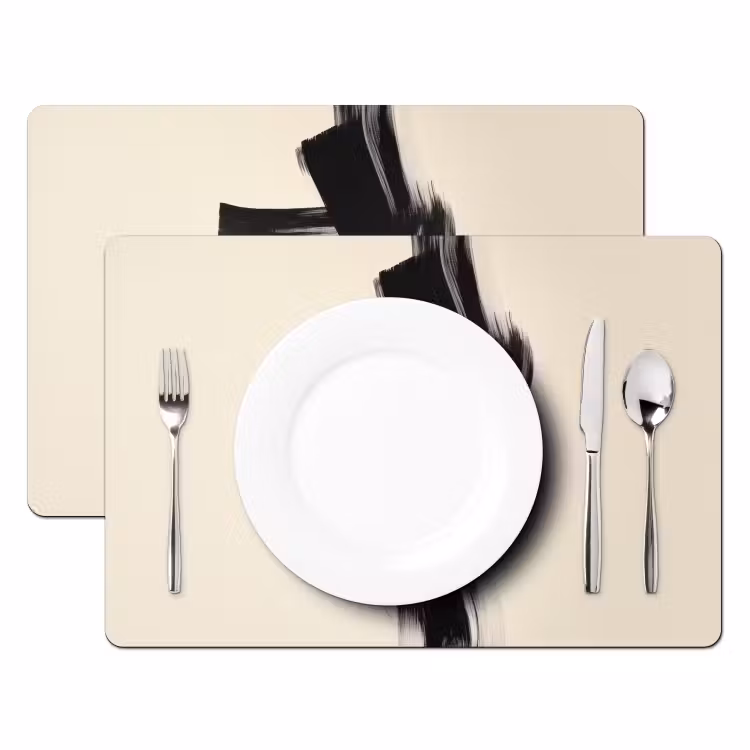 Sets de table en vinyle - Rayures - Noir - Abstrait — 2