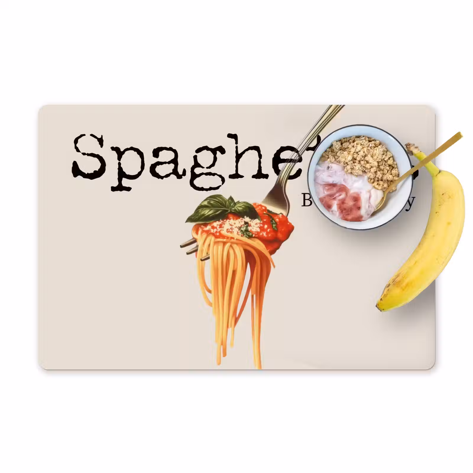 Sets de table en vinyle - Spaghetti - sauce tomate - parmesan — 1