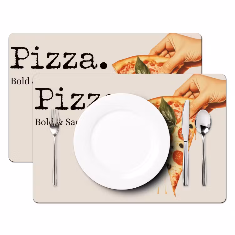 Sets de table en vinyle - Pizza - Fromage - Pepperoni — 2