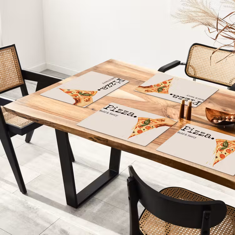 Sets de table en vinyle - Pizza - Fromage - Pepperoni — 4