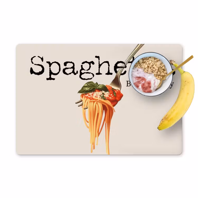 Sets de table en vinyle - Spaghetti - sauce tomate - parmesan — 1