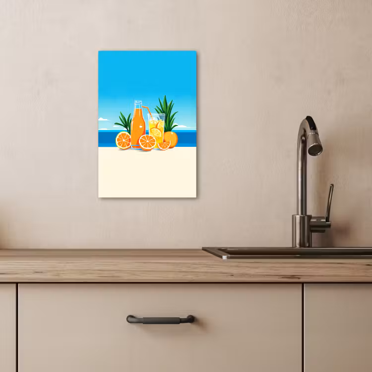 Tableau sur toile - Oranges - Glaçons - Mer - Illustration — 2