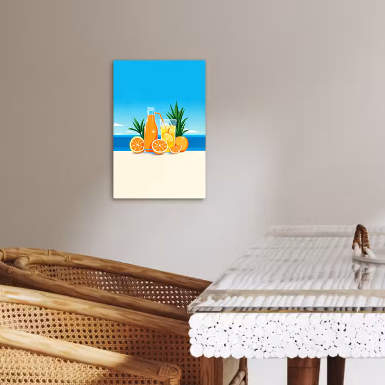 Tableau sur toile - Oranges - Glaçons - Mer - Illustration — 4