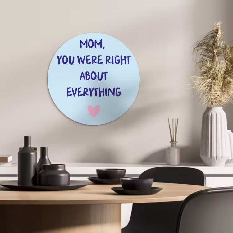 Tableau rond - Mère - Citation - Bleu — 3