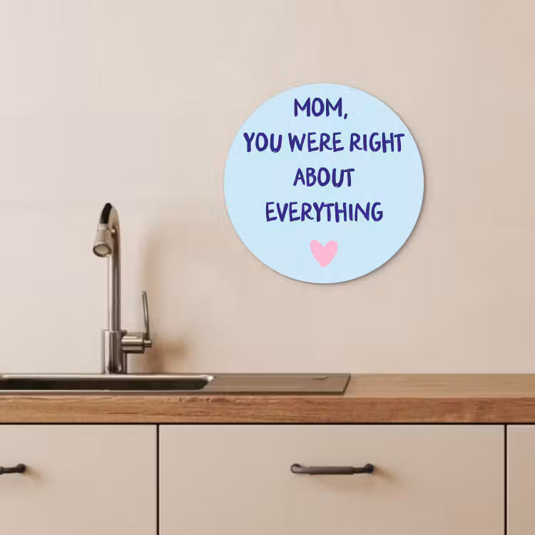Tableau rond - Mère - Citation - Bleu — 4