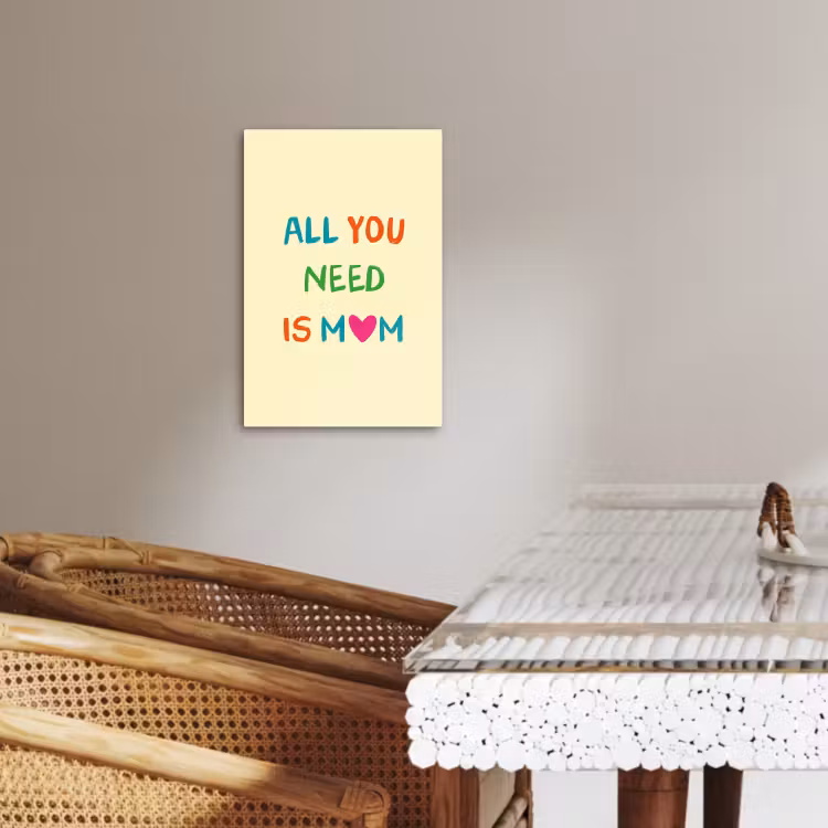 Tableau sur toile - Coeur - Mère - Texte - Coloré — 4