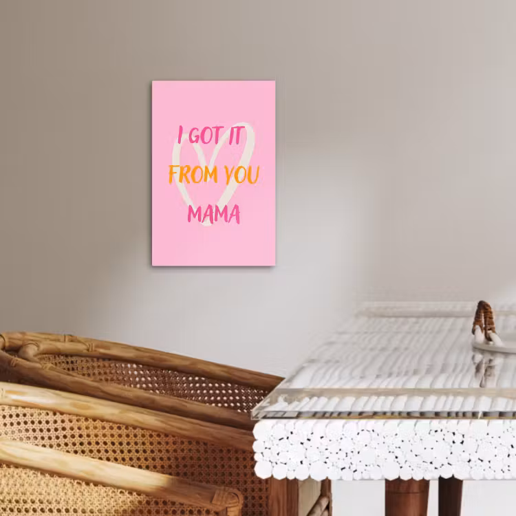 Tableau sur toile - Maman - Citation - Coeur - Rose — 2
