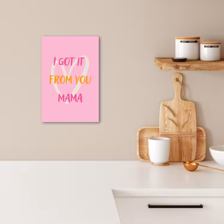 Tableau sur toile - Maman - Citation - Coeur - Rose — 3