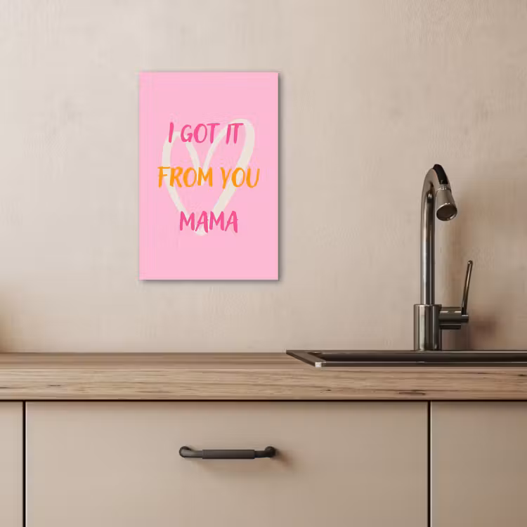 Tableau sur toile - Maman - Citation - Coeur - Rose — 4