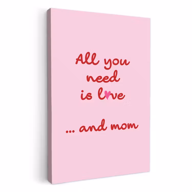 Tableau sur toile - Mère - Amour - Texte - Rouge — 1