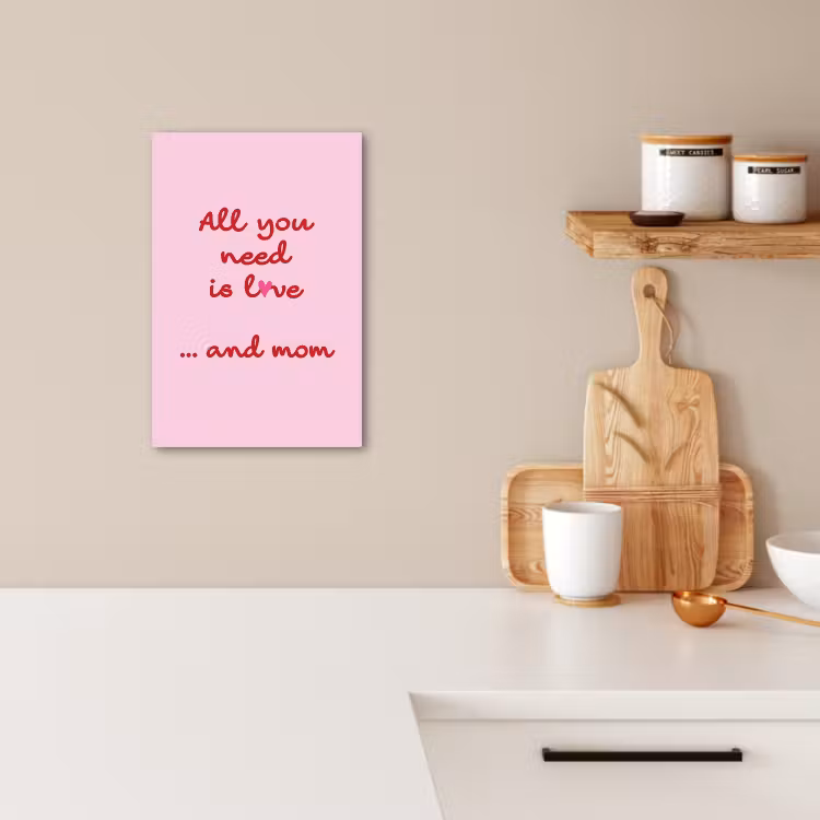 Tableau sur toile - Mère - Amour - Texte - Rouge — 3