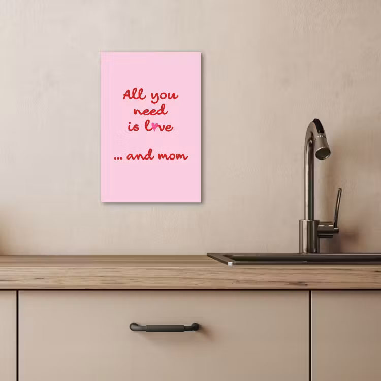 Tableau sur toile - Mère - Amour - Texte - Rouge — 4