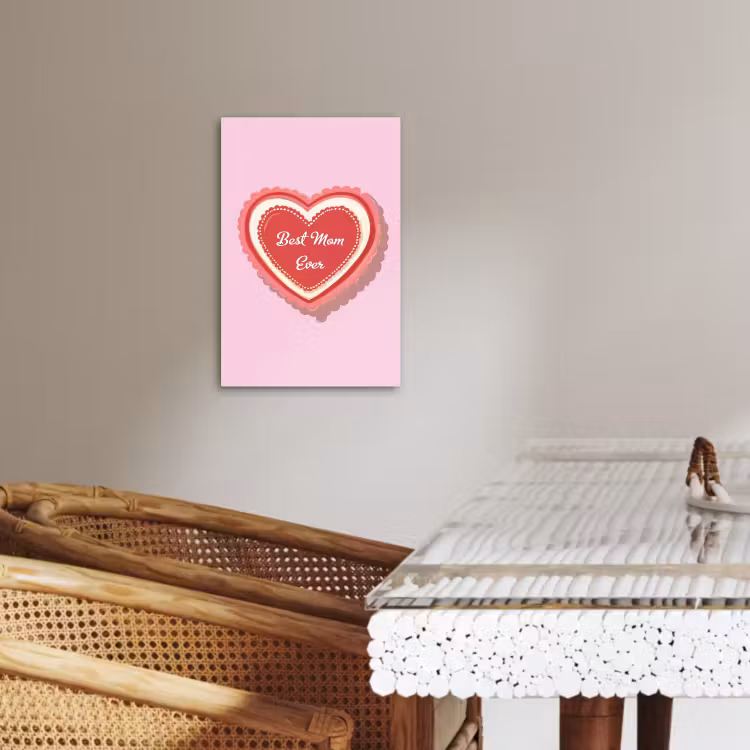 Tableau sur toile - Texte - Coeur - Mère - Rose — 4