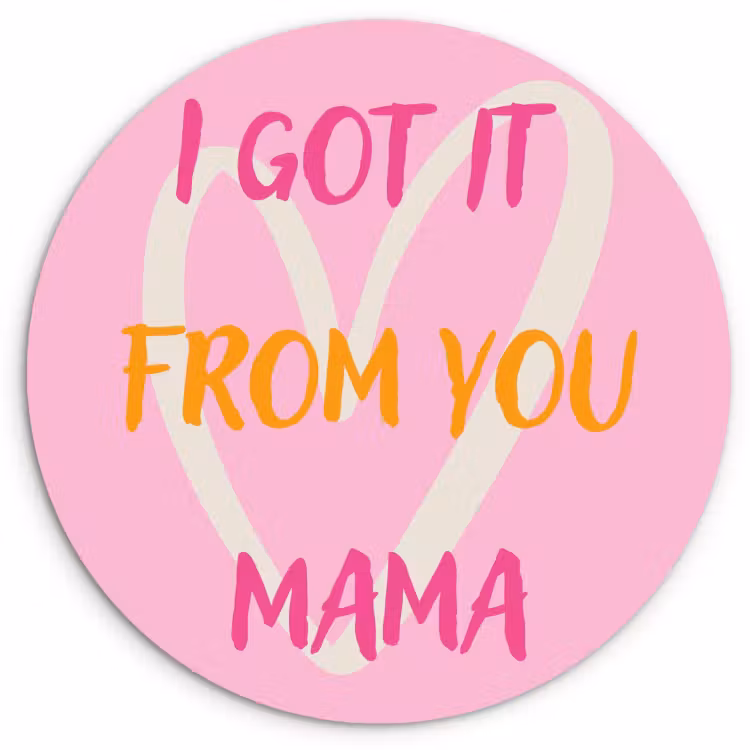 Tableau rond - Maman - Citation - Coeur - Rose — 2