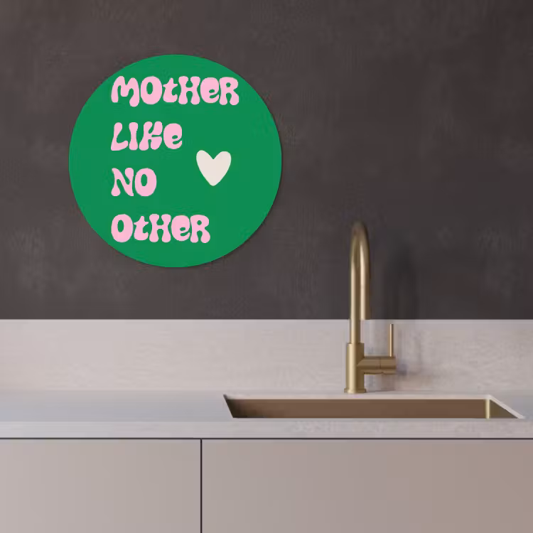 Tableau rond - Texte - Coeur - Mère - Vert — 3