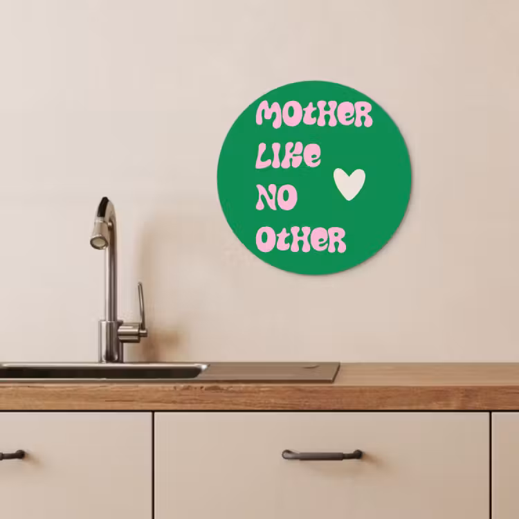 Tableau rond - Texte - Coeur - Mère - Vert — 4