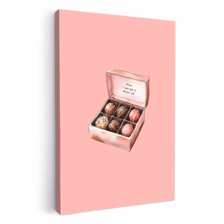 Tableau sur toile - Boîte - Bonbons - Aimer - Texte — 1