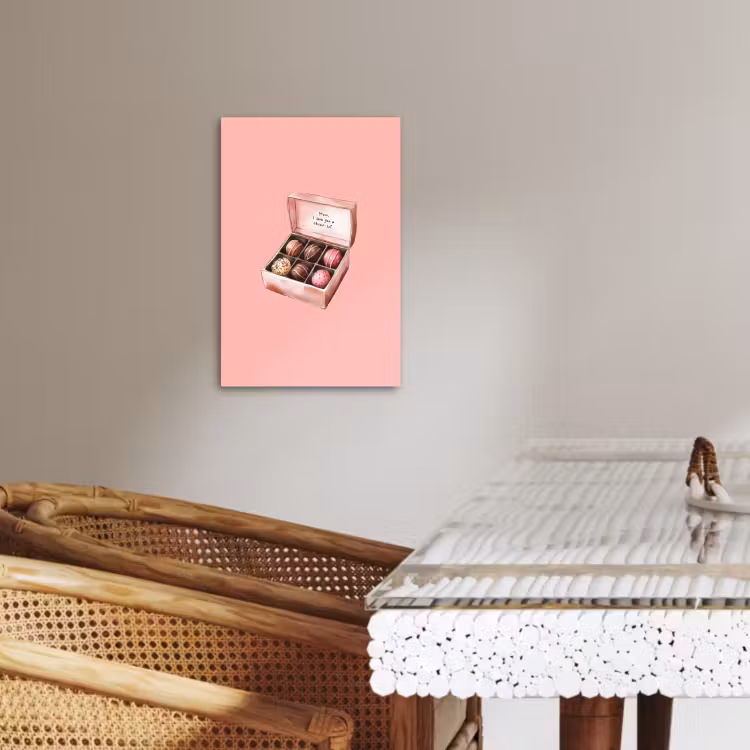 Tableau sur toile - Boîte - Bonbons - Aimer - Texte — 2