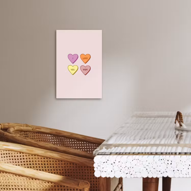Tableau sur toile - Coeurs - Pastel - Amour - Mère — 3