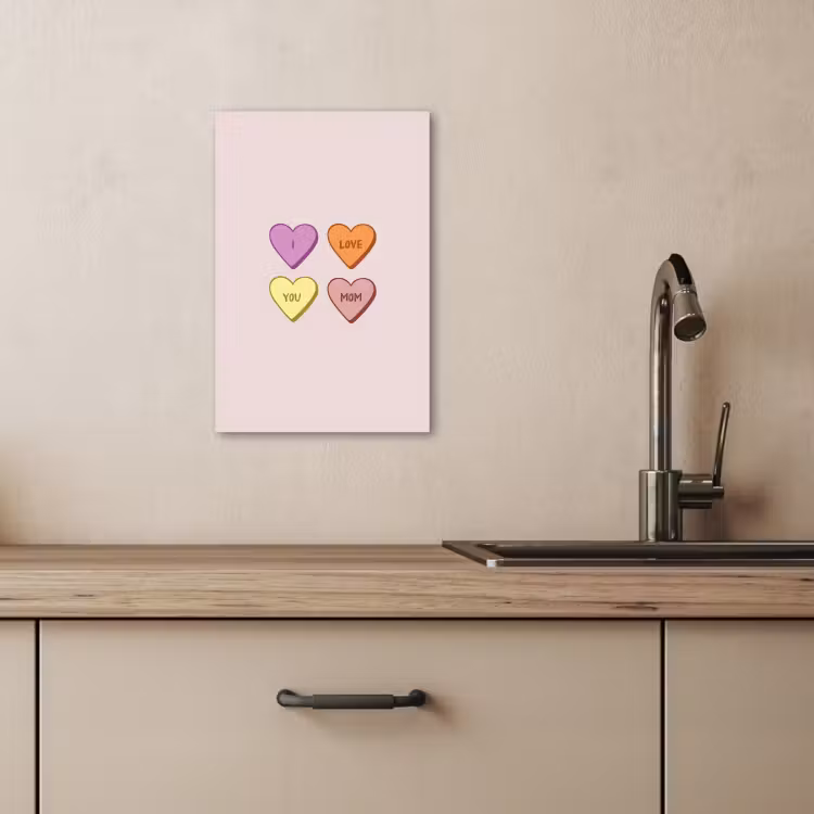 Tableau sur toile - Coeurs - Pastel - Amour - Mère — 4