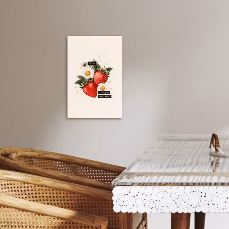 Tableau sur toile - Fraises - Marguerites - Citation - Étoiles — 3