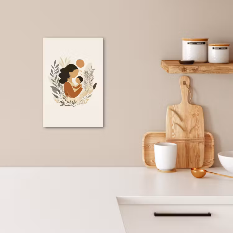 Tableau sur toile - Illustration - Mère - Enfant - Amour — 2