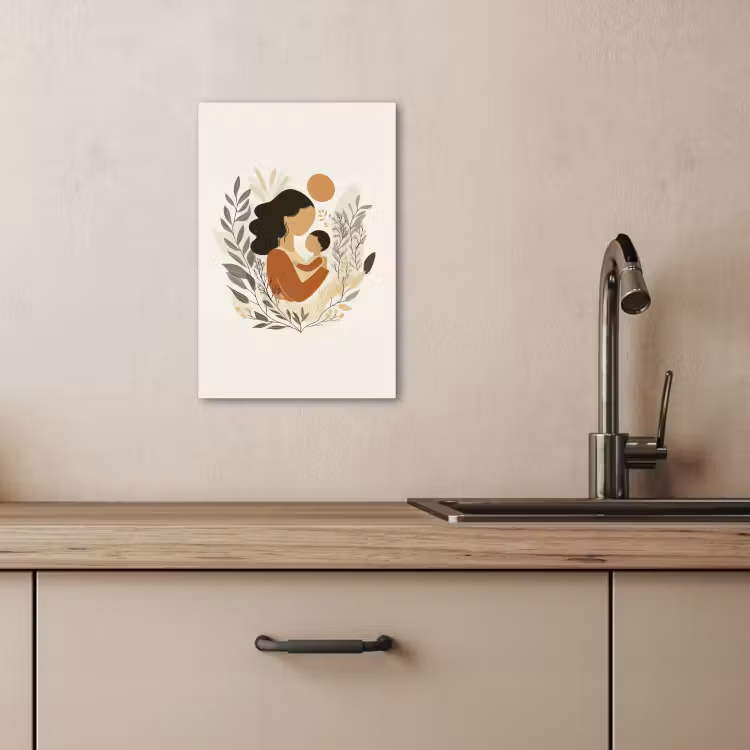 Tableau sur toile - Illustration - Mère - Enfant - Amour — 4
