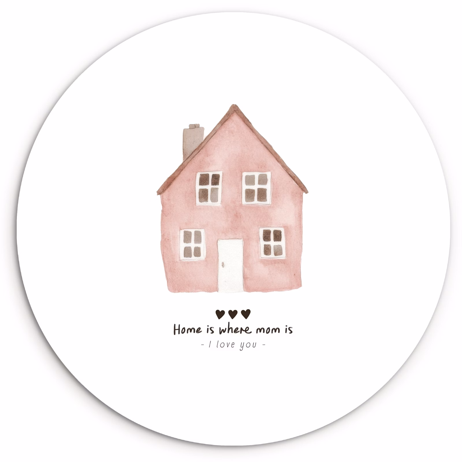 Tableau rond - Cottage - Rose - Citation - Mère — 1