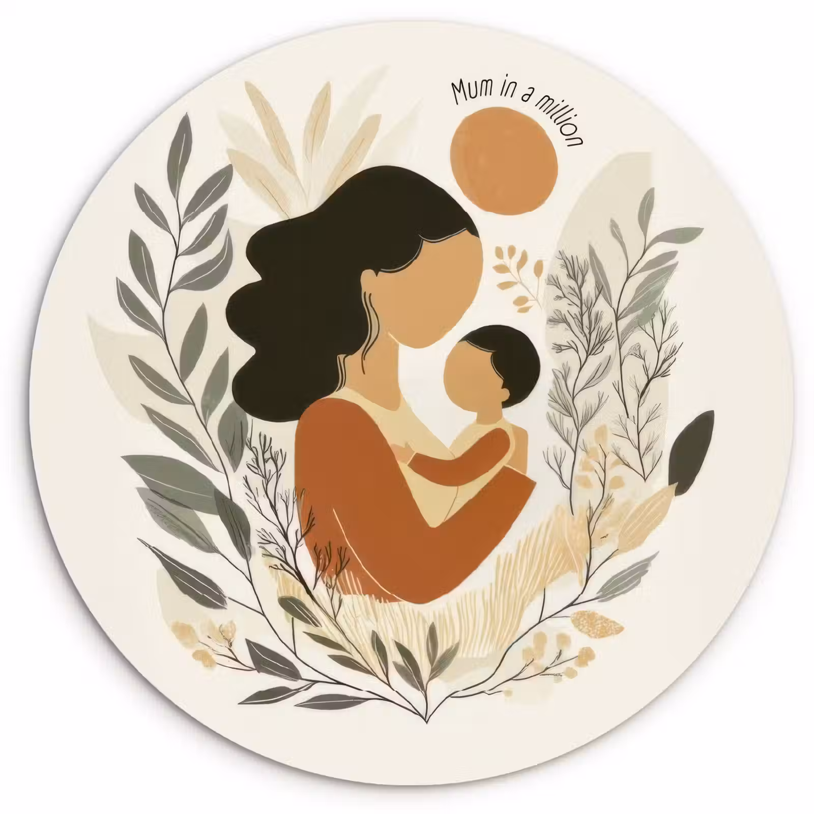 Tableau rond - Illustration - Citation - Mère — 1
