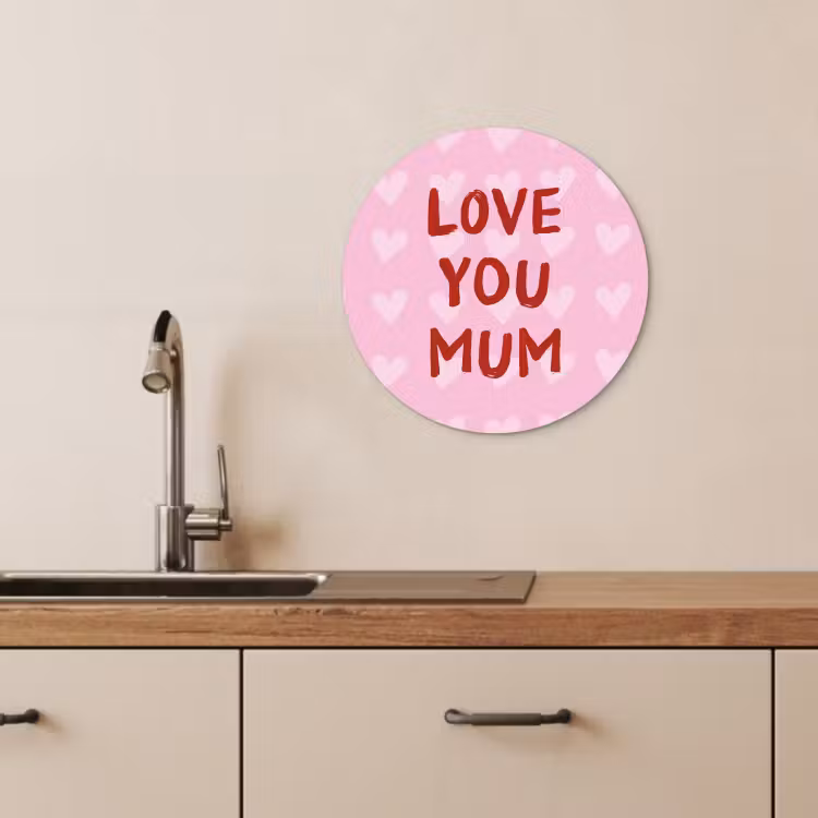 Tableau rond - Amour - Citation - Mère - Rouge — 3