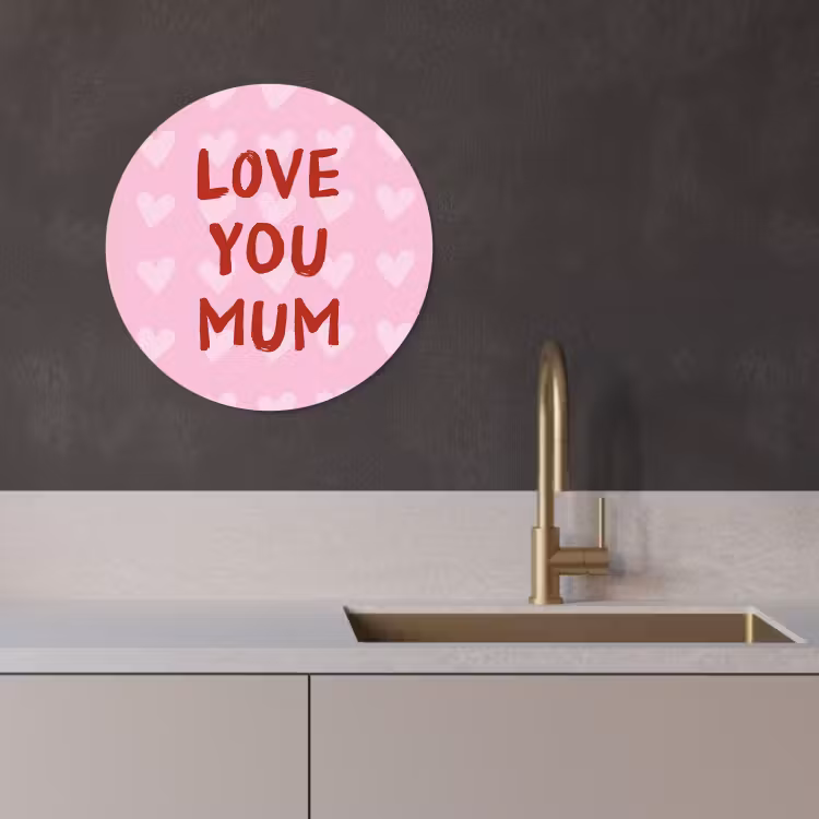 Tableau rond - Amour - Citation - Mère - Rouge — 4