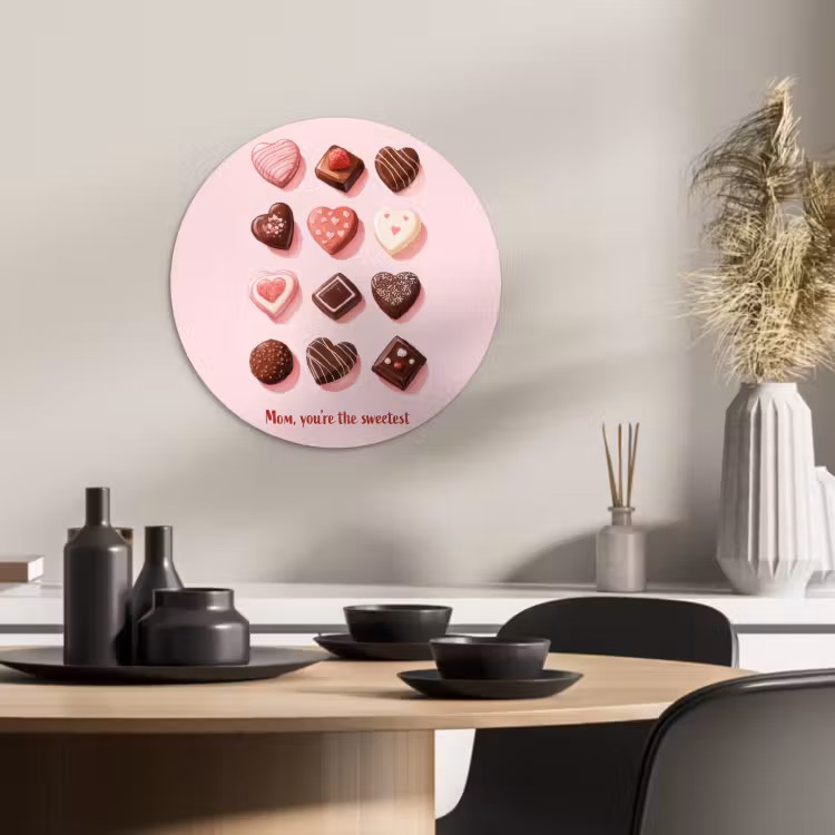 Tableau rond - Chocolats - En forme de cœur - Chéri(e) — 2
