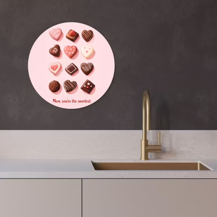 Tableau rond - Chocolats - En forme de cœur - Chéri(e) — 3