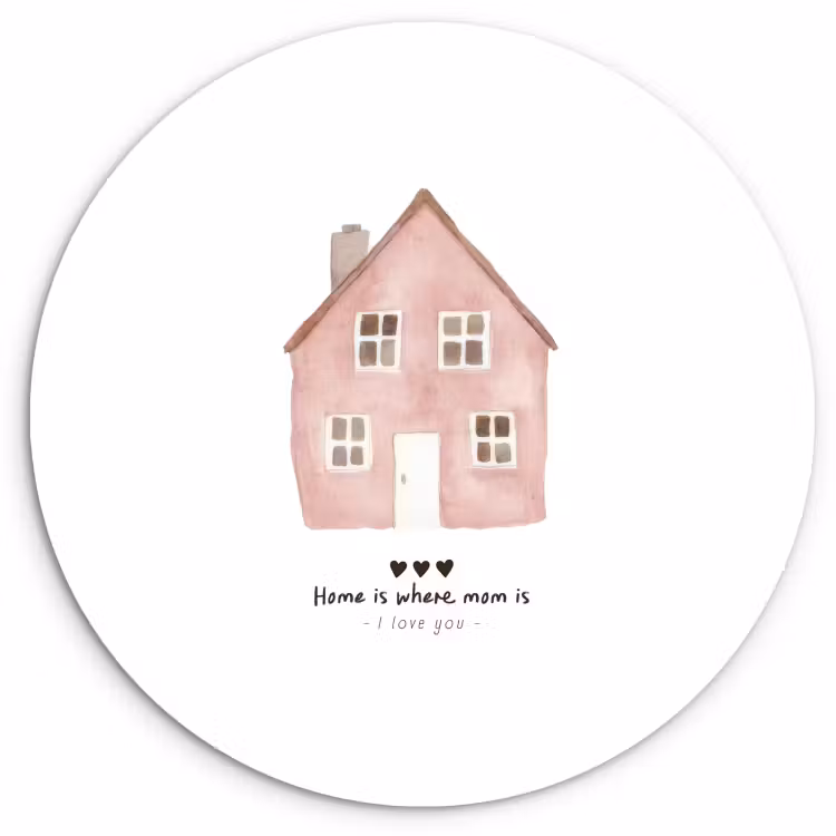 Tableau rond - Cottage - Rose - Citation - Mère — 1