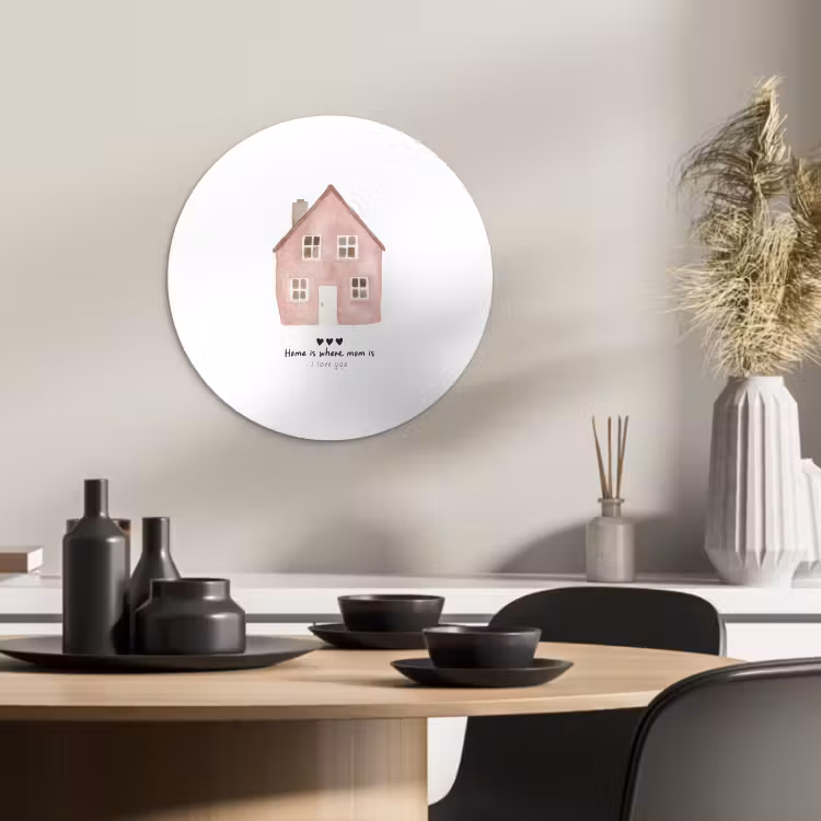 Tableau rond - Cottage - Rose - Citation - Mère — 2