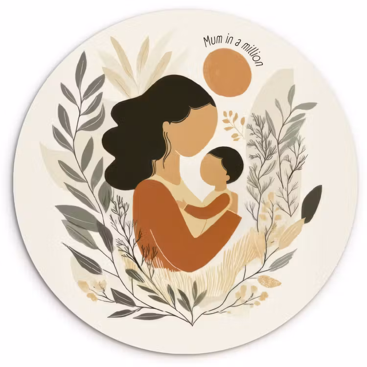 Tableau rond - Illustration - Citation - Mère — 1