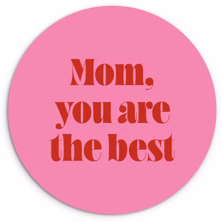 Tableau rond - Mère - Message - Rose — 1