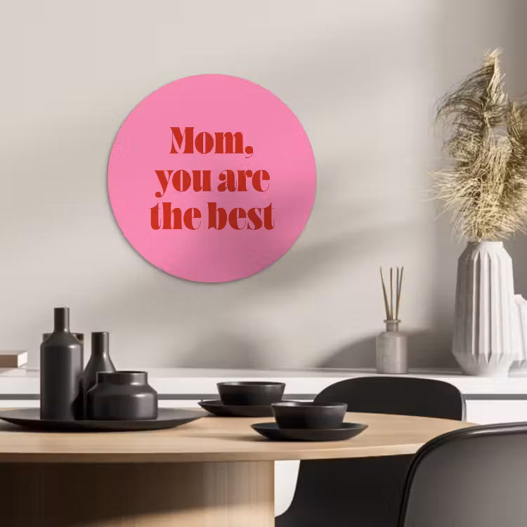 Tableau rond - Mère - Message - Rose — 2