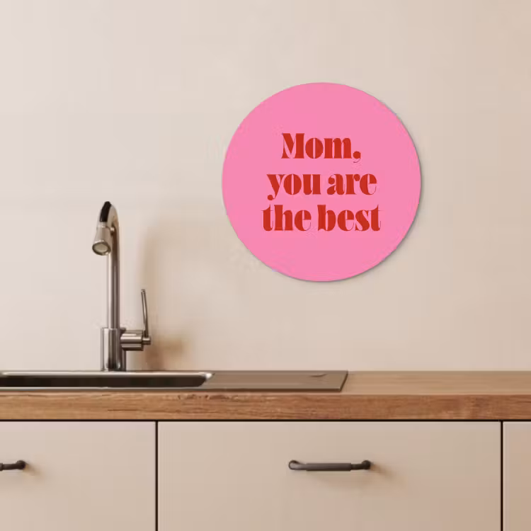 Tableau rond - Mère - Message - Rose — 3