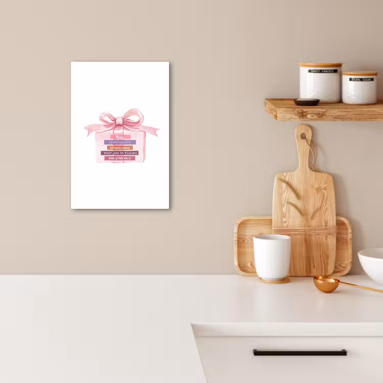 Tableau sur toile - Cadeau - nœud - texte - rose — 3