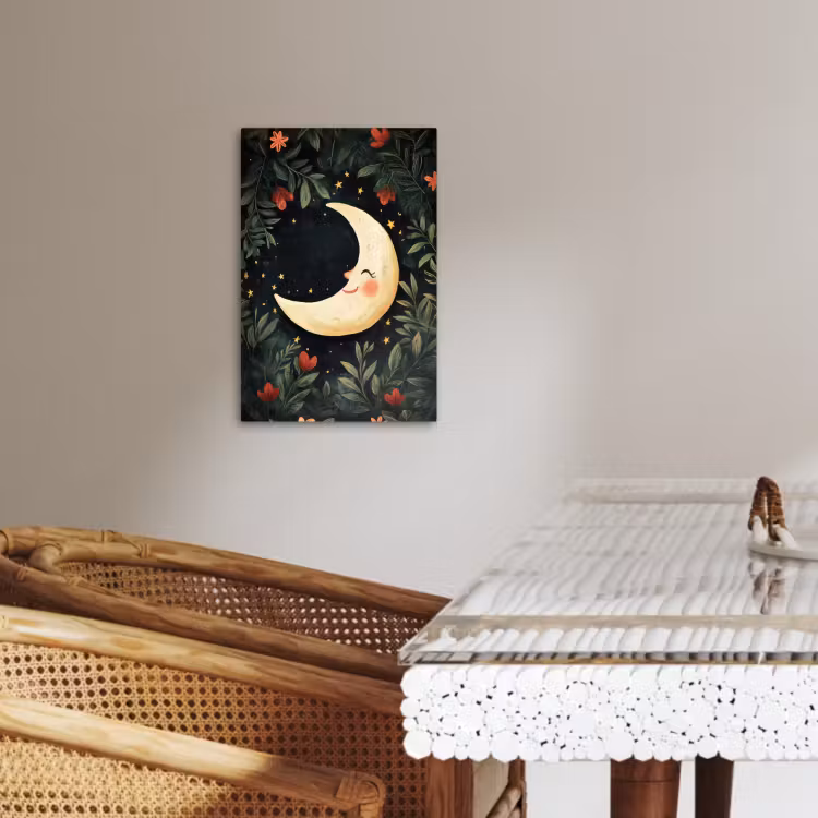 Tableau sur toile - Lune - Fleurs - Ciel nocturne — 3