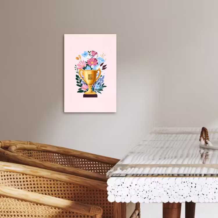 Tableau sur toile - Trophée - Meilleure Maman - Fleurs - Colorées — 3