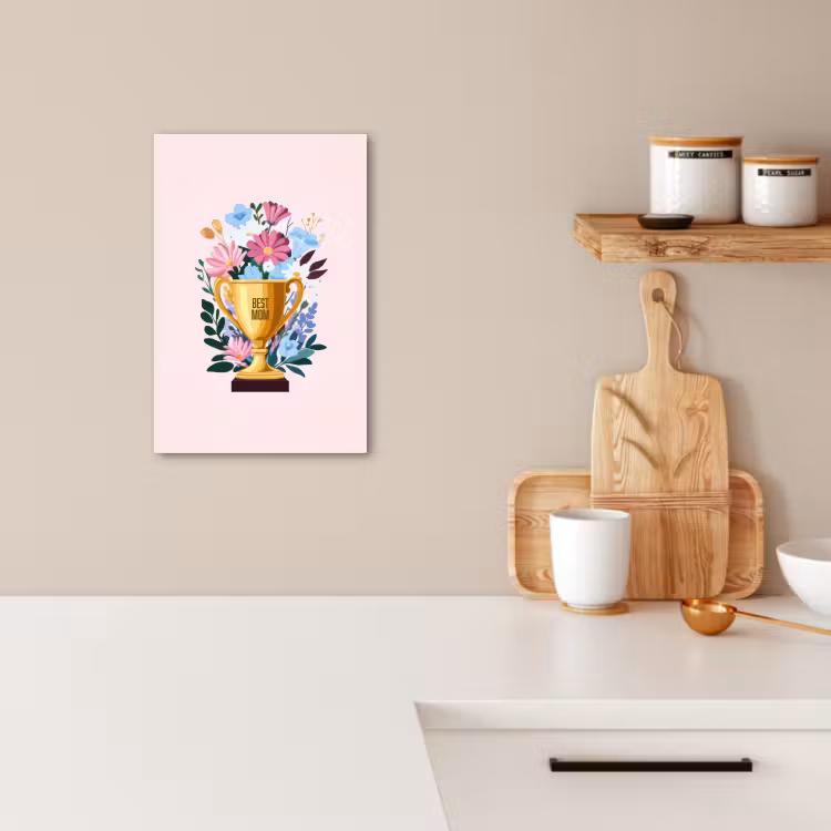 Tableau sur toile - Trophée - Meilleure Maman - Fleurs - Colorées — 4