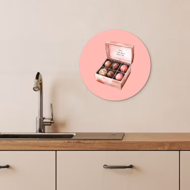 Tableau rond - Boîte - Bonbons - Aimer - Texte — 1