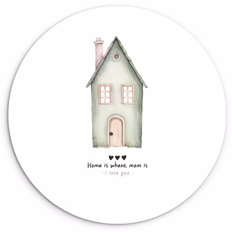 Tableau rond - Cottage - Green - Text - Loving — 1