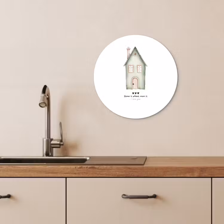 Tableau rond - Cottage - Green - Text - Loving — 4
