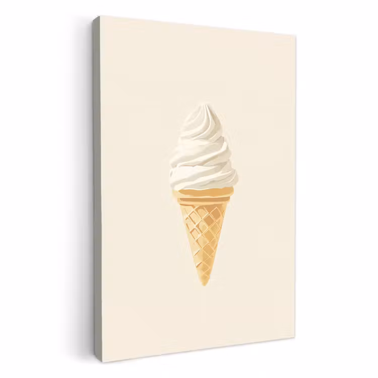 Tableau sur toile - Cornet de glace - Blanc — 1