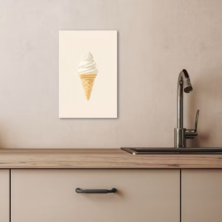 Tableau sur toile - Cornet de glace - Blanc — 2